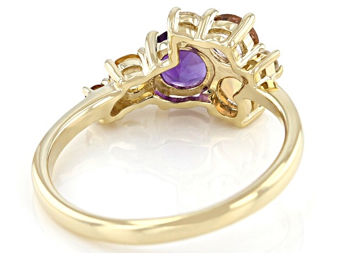 Purple Amethyst 10k Yellow Gold Ring 0.95ctw