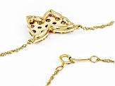 Multicolor Sapphire 10k Yellow Gold Butterfly Necklace 1.86ctw