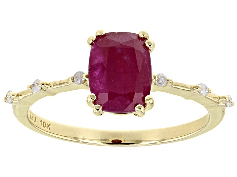 Red Ruby 10K Yellow Gold Ring 1.69ctw