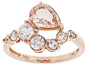 Peach Morganite 10K Rose Gold Ring 1.73ctw