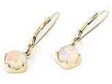 Multi Color Ethiopian Opal 10K Yellow Gold Dangle Earrings 1.10ctw