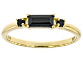 Black Spinel 10k Yellow Gold Band Ring 0.39ctw