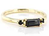 Black Spinel 10k Yellow Gold Band Ring 0.39ctw