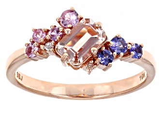 Peach Morganite 10k Rose Gold Ring 0.69ctw