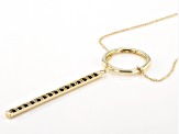 Black Spinel 10k Yellow Gold Lariat Necklace 0.17ctw