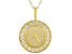 White Zircon 10k Yellow Gold "A" Pendant With Rope Chain 0.48ctw