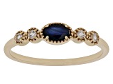 Blue Sapphire 10k Yellow Gold Band Ring 0.39ctw