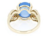 Blue Chalcedony 10k Yellow Gold Ring 0.80ctw