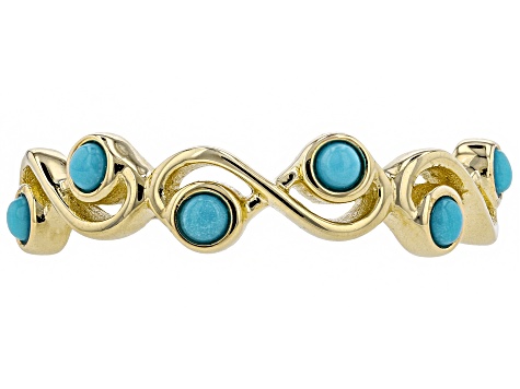 Blue Sleeping Beauty Turquoise 10k Yellow Gold Ring