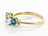 Blue Aquamarine 14k Yellow Gold Ring 1.07ctw