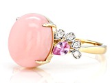 Pink Opal 10k Yellow Gold Ring 0.29ctw