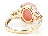 Pink Opal 10k Yellow Gold Ring 0.29ctw