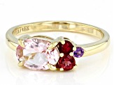 Peach Morganite 10k Yellow Gold Ring 1.14ctw