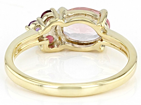 Peach Morganite 10k Yellow Gold Ring 1.14ctw