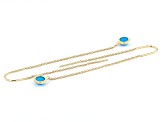 Blue Sleeping Beauty Turquoise 10k Yellow Gold Threader Earrings