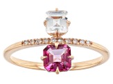 Pink Topaz 10k Rose Gold Ring 0.95ctw