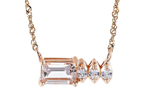 Peach Morganite 10k Rose Gold Necklace 0.49ctw