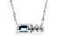 Blue Aquamarine Rhodium Over 10k White Gold Bar Necklace 0.56ctw