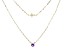 Amethyst 10k Yellow Gold Double Layer Cross Necklace 0.10ct