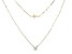Aquamarine 10k Yellow Gold Double Layer Cross Necklace 0.10ct