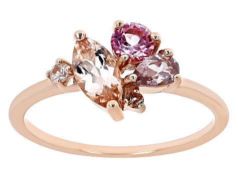 Peach Morganite 10k Rose Gold Ring 0.96ctw