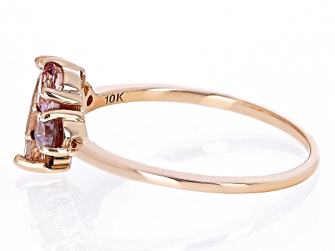 Peach Morganite 10k Rose Gold Ring 0.96ctw