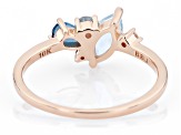 Aquamarine 10k Rose Gold Ring 0.76ctw