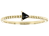 Black Spinel 10k Yellow Gold Ring 0.06ct