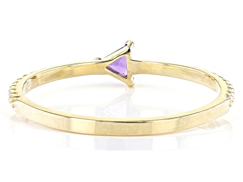 Amethyst 10k Yellow Gold Ring 0.06ct