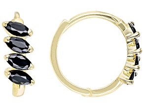 Marquise Black Spinel 10k Yellow Gold Hoop Earrings 0.52ctw