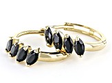 Marquise Black Spinel 10k Yellow Gold Hoop Earrings 0.52ctw