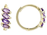Purple Amethyst 10k Yellow Gold Hoop Earrings 0.52ctw