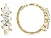 White Topaz 10k Yellow Gold Hoop Earrings 0.52ctw