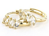 White Topaz 10k Yellow Gold Hoop Earrings 0.52ctw