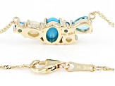 Blue Sleeping Beauty Turquoise 10k Yellow Gold Necklace