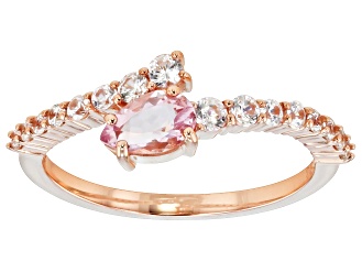 Peach Morganite 10k Rose Gold Bypass Ring 0.70ctw