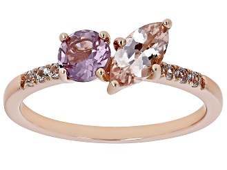 Peach Morganite 10k Rose Gold Ring 1.05ctw