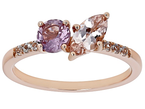 Peach Morganite 10k Rose Gold Ring 1.05ctw