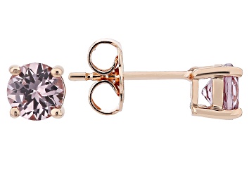 Picture of Pink Color Shift Garnet 10k Rose Gold Solitaire Stud Earrings 1.07ctw