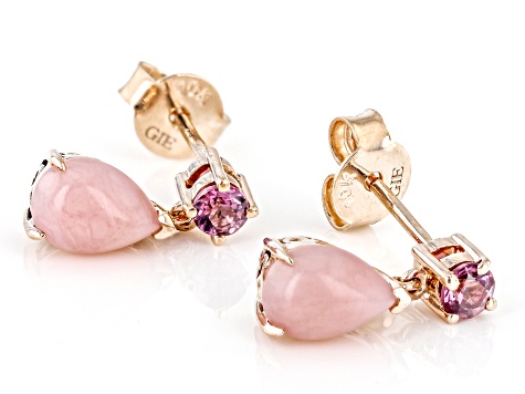 Pink Opal 10k Rose Gold Earrings - TCG250 | JTV