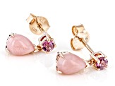 Pink Opal 10k Rose Gold Earrings