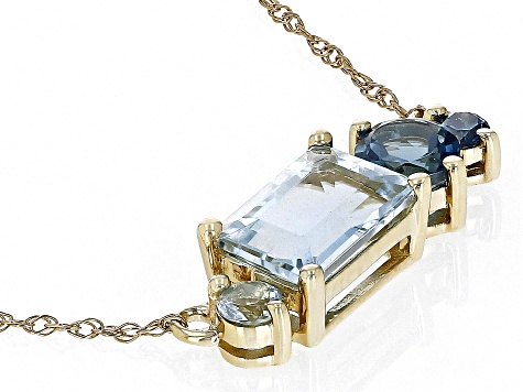 Aquamarine 14k Yellow Gold Necklace 1.08ctw