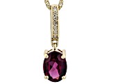 Grape Garnet 10k Yellow Gold Pendant With Chain 1.22ctw