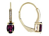 Raspberry Color Rhodolite 10k Yellow Gold Earrings 0.98ctw