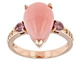 Pink Peruvian Opal 10k Rose Gold Ring