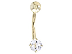 White Topaz 10k Yellow Gold Navel Ring 0.40ct