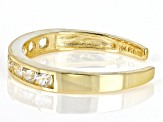 White Lab Created Sapphire 10k Yellow Gold Toe Ring 0.22ctw