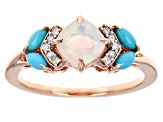 White Ethiopian Opal 10k Rose Gold Ring 0.59ctw