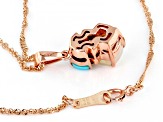 White Ethiopian Opal 10k Rose Gold Pendant with Chain 0.59ctw