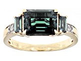 Blue Lab Created Alexandrite 10k Yellow Gold Ring 2.07ctw